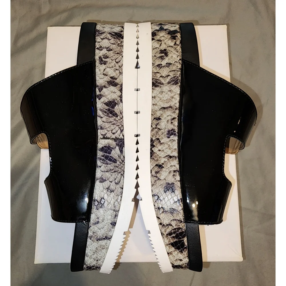Brand New Calvin Klein Casely Women's Platform Slides Nappa Leather Snak…